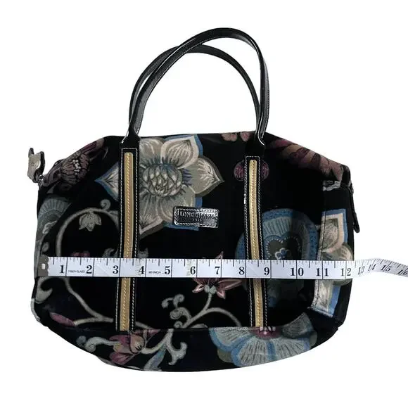 Longchamp Vintage Floral Velvet Canvas Hobo Bag Purse RARE - Picture 6 of 10